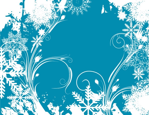 Vector Christmas Floral Background with Snowflakes Vector Christmas Floral Background with Snowflakes