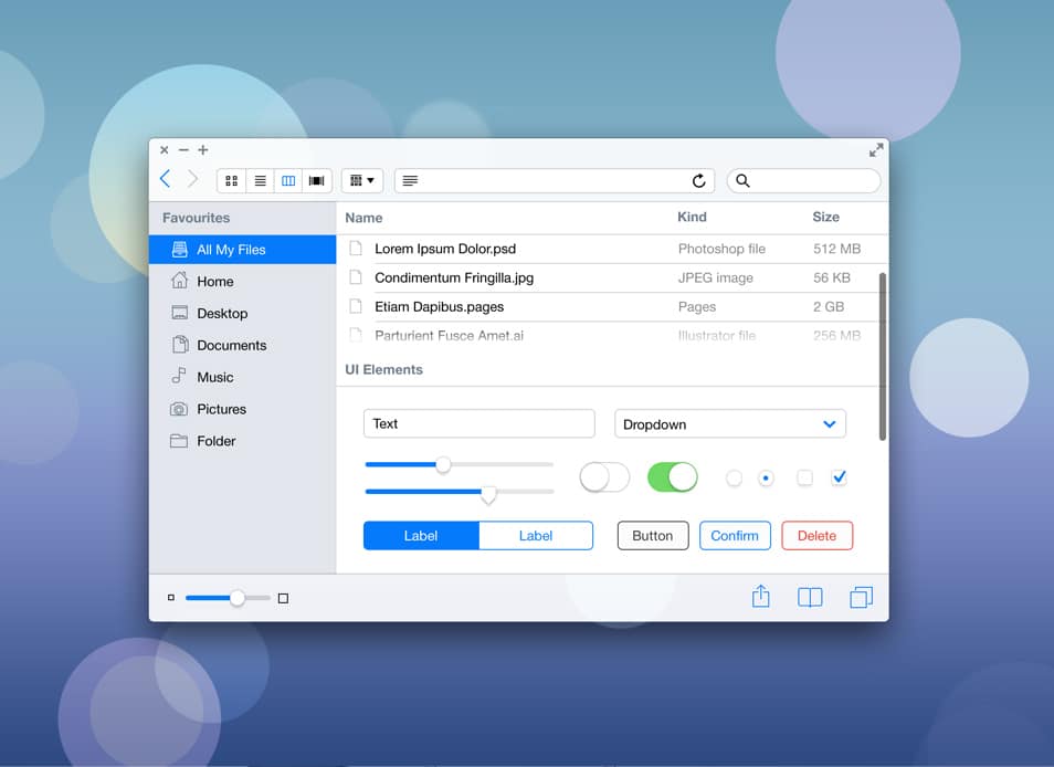 iOS 7 Style Mac App UI Kit iOS 7 Style Mac App UI Kit