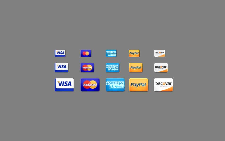 5 Credit Card Icons PSD