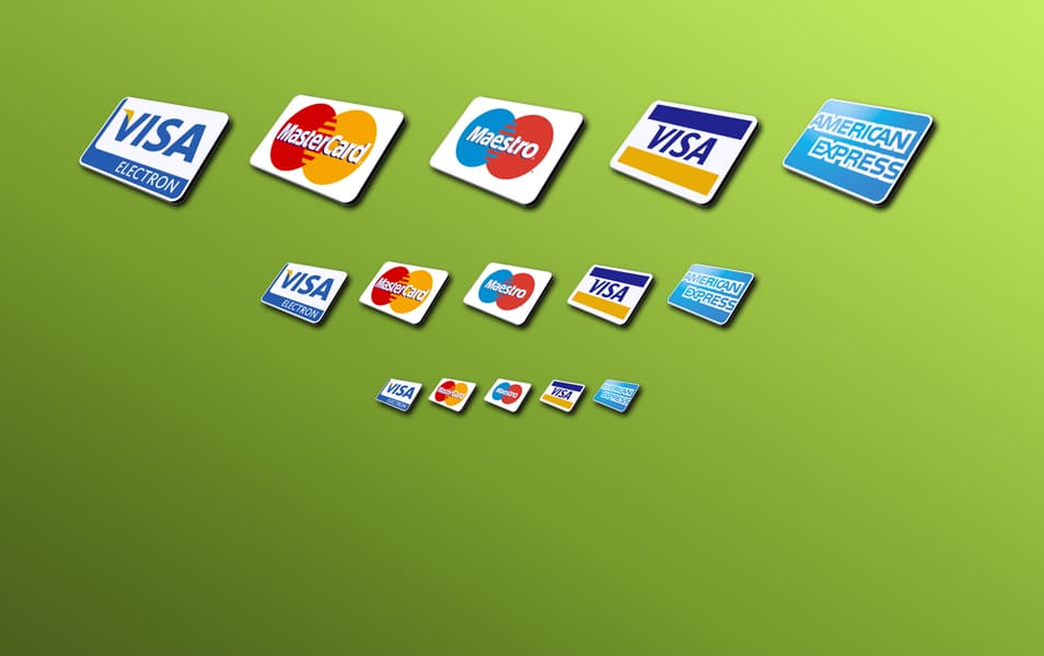 5 credit card icons psd
