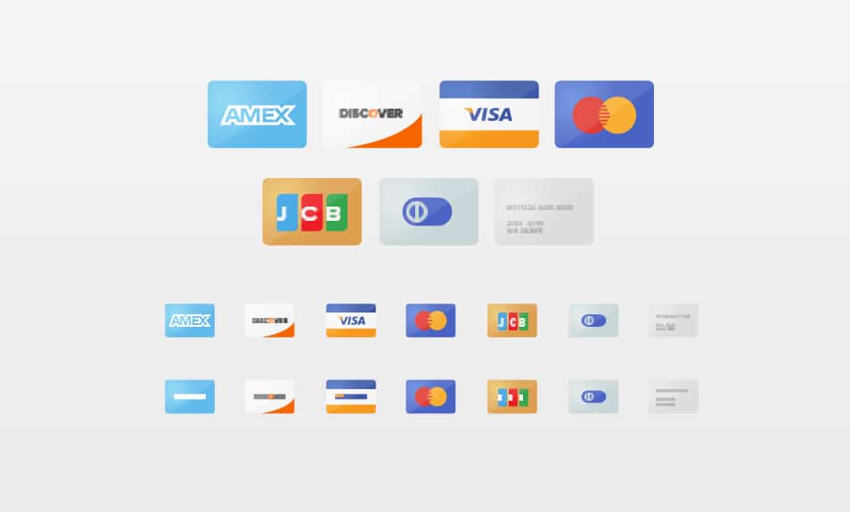 Flat Credit Card Icons Set PSD