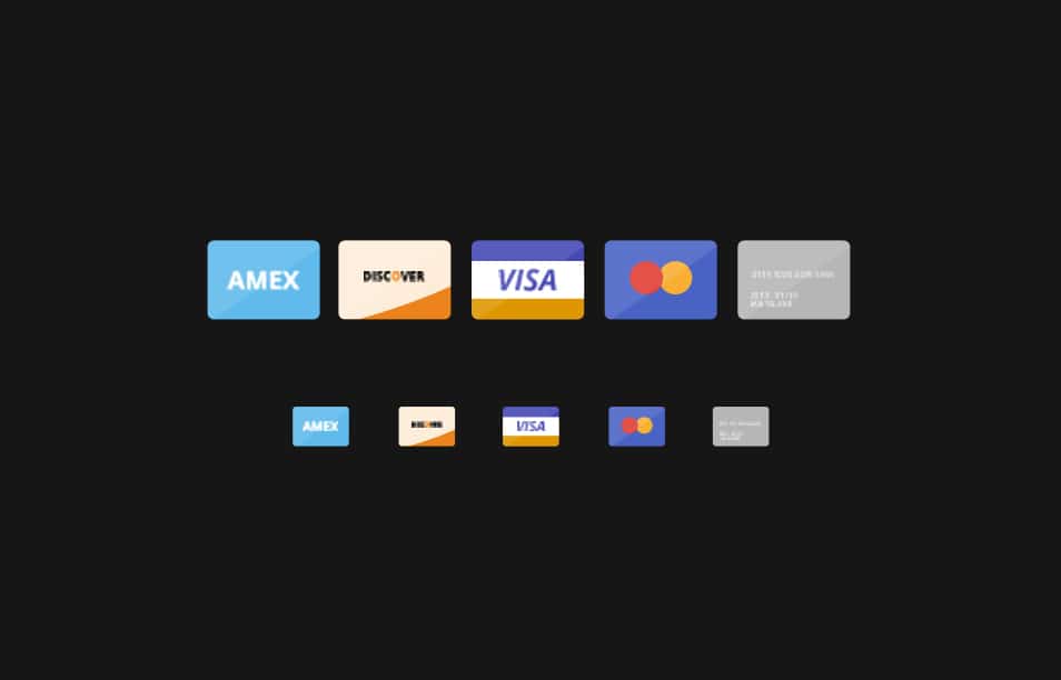 Flat Credit cards icons PSD