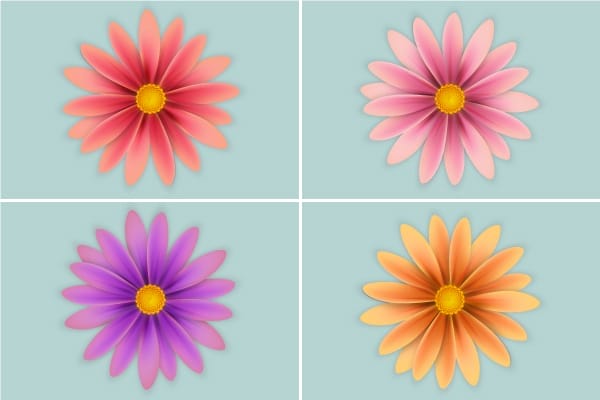 Simple Flowers With Gradient Mesh in Adobe Illustrator