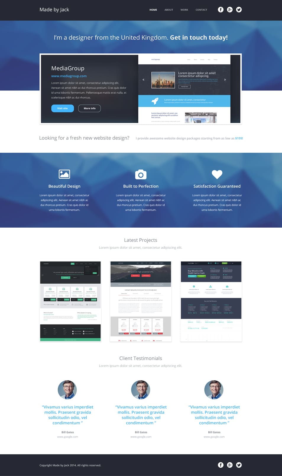 Free Modern Portfolio Theme PSD