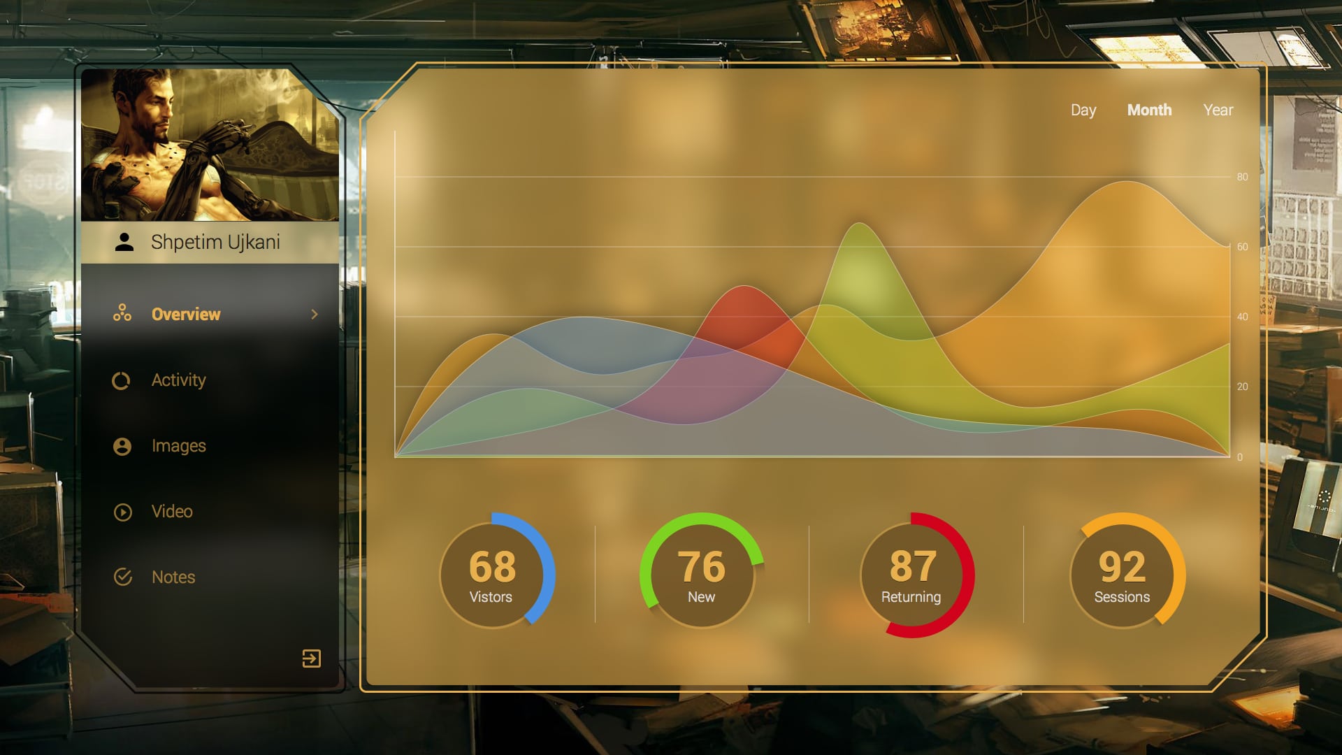 Deus Ex Inspired Dashboard UI