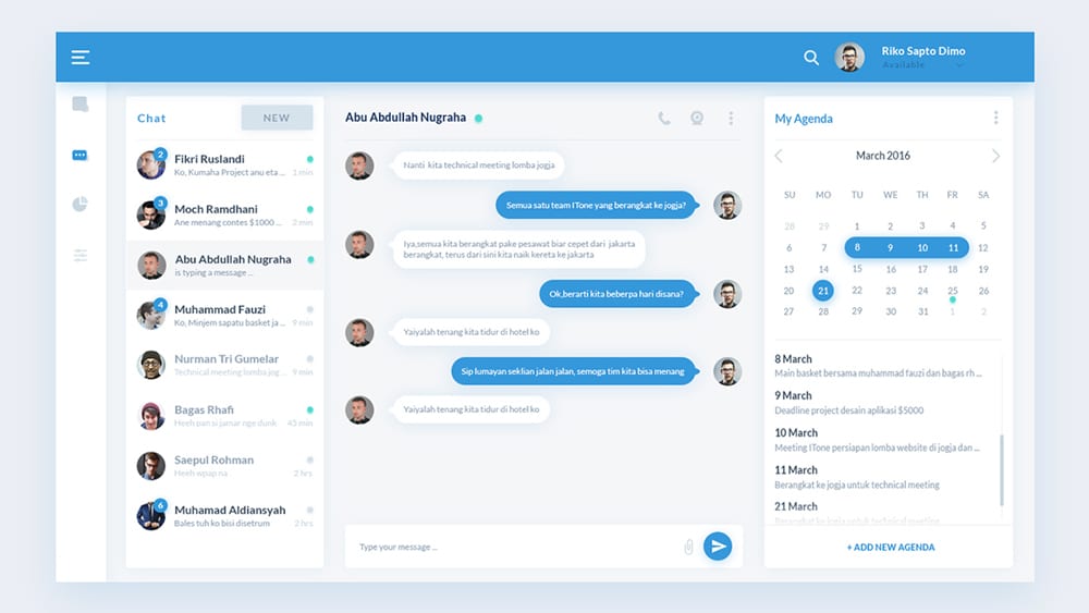 Free Chat Dashboard PSD