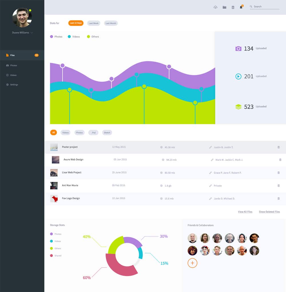 Free File Dashboard UI PSD