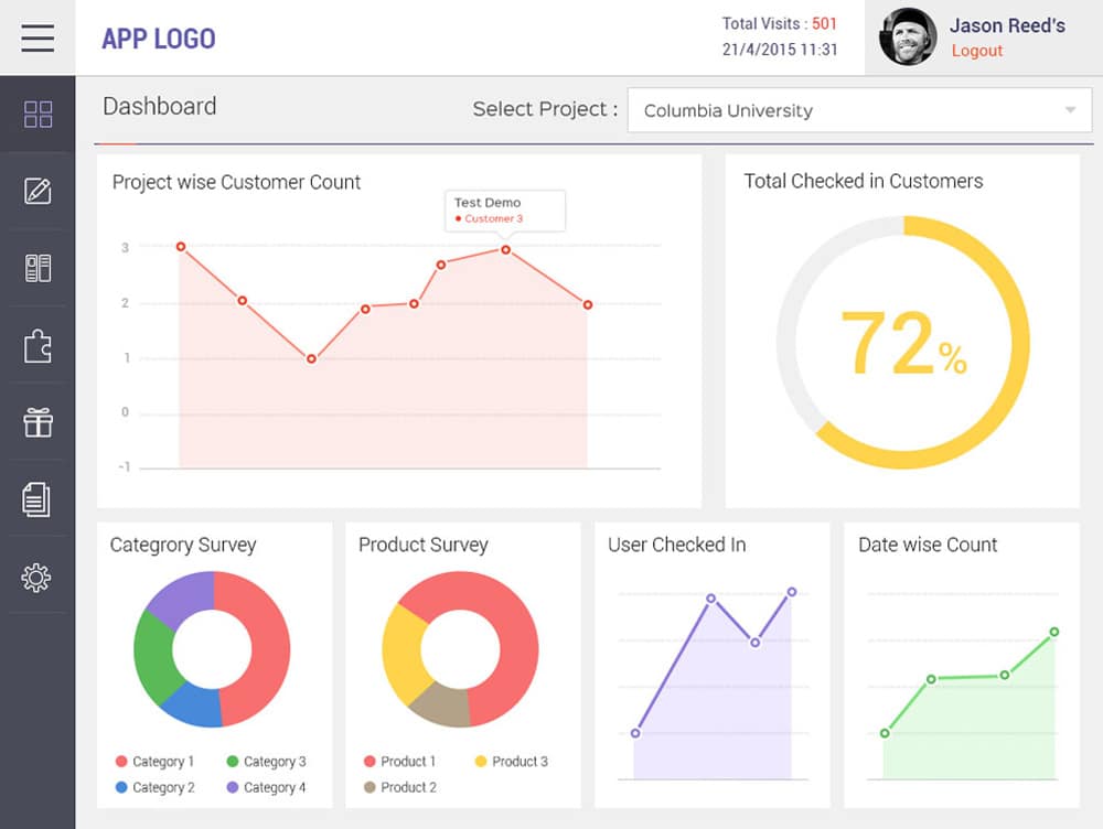 Free iPad Dashboard UI PSD