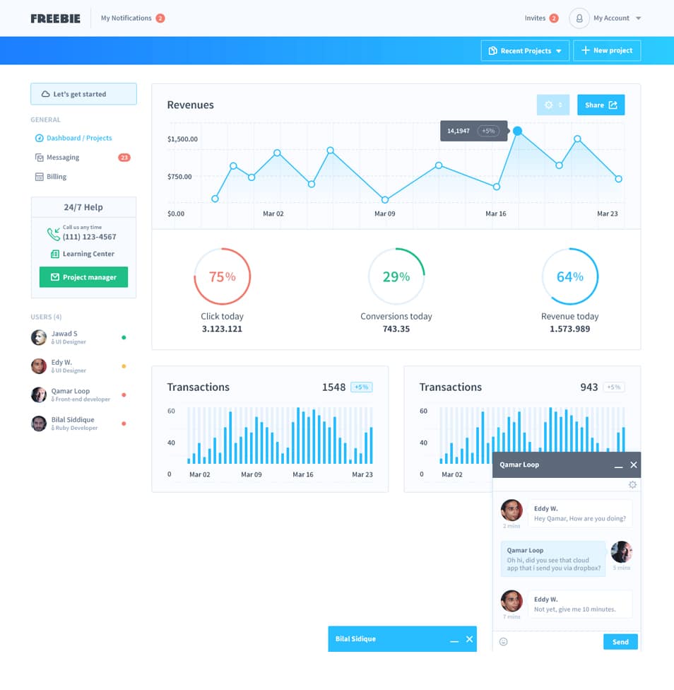 Freebie-dasboard