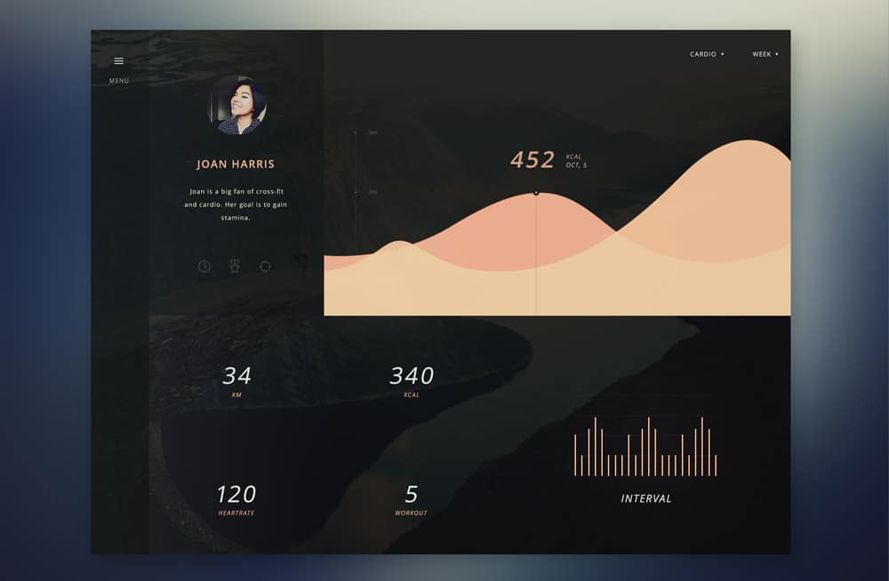 Gym Assistant App Dashboard UI PSD