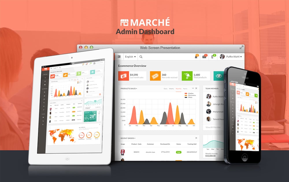 Marche - Free Dashboard UI PSD