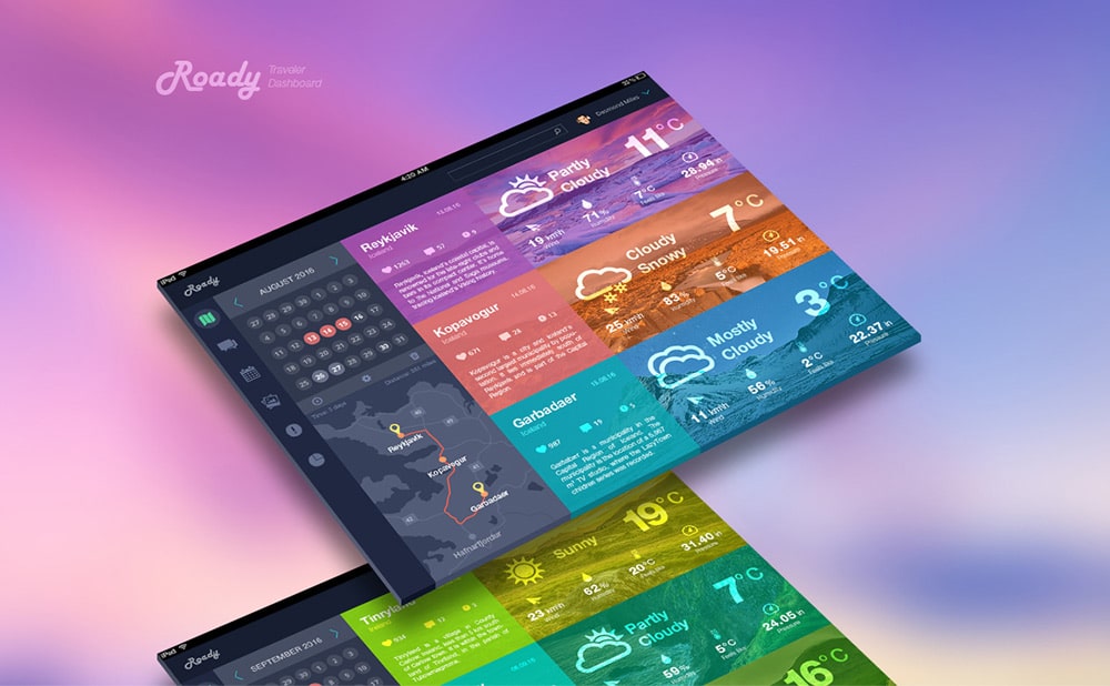 Roady Traveler Dashboard PSD