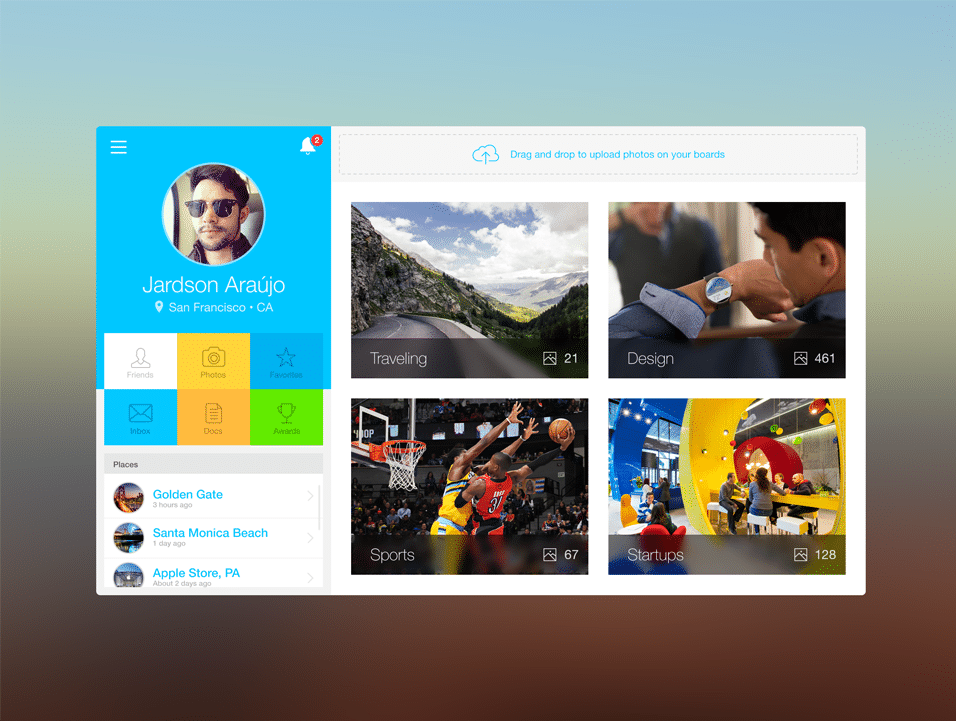 Web App Profile Dashboard UI PSD