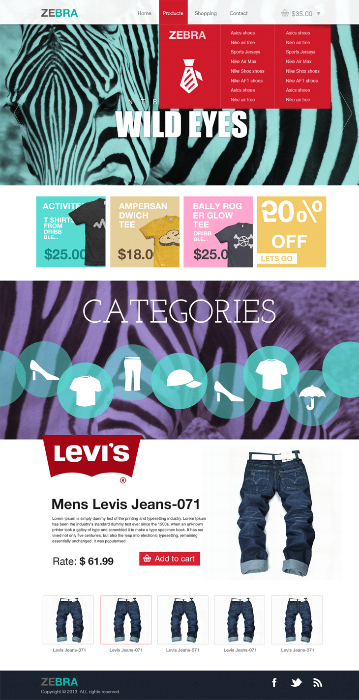 Zebra – Ecommerce Website Template PSD