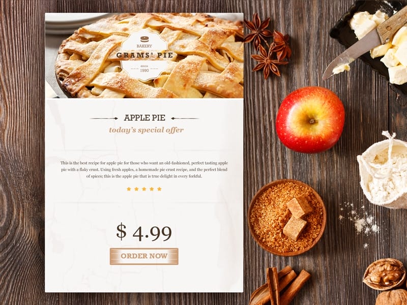 Bakery Widget PSD