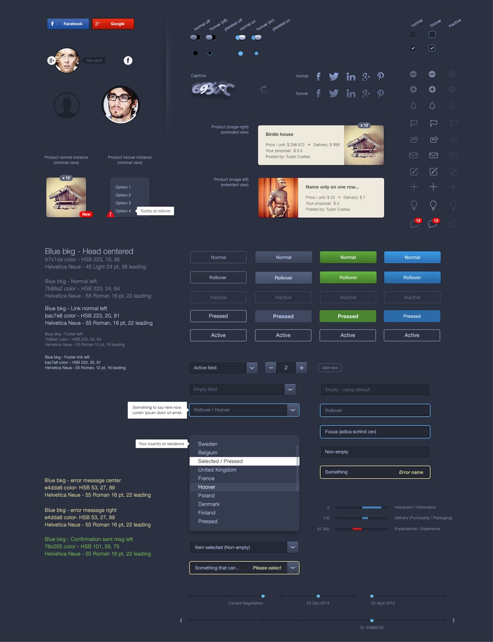 Dark Blue - Free E commerce UI PSD
