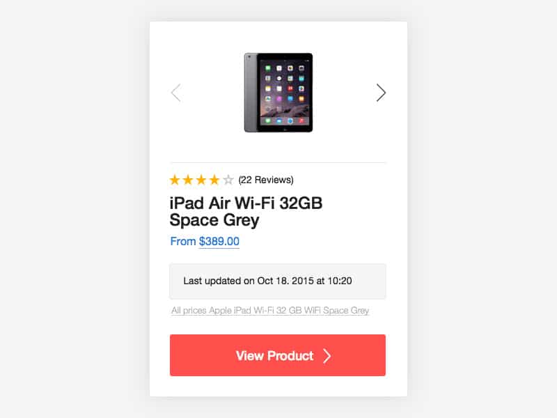 E-Commerce Shop Single Item PSD