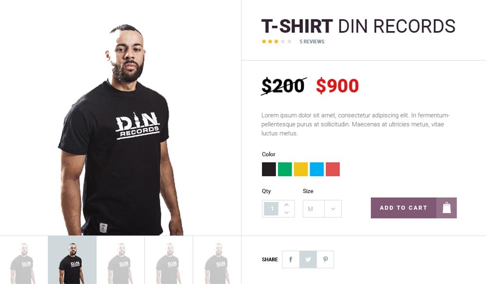 E commerce Shop Single Item UI PSD
