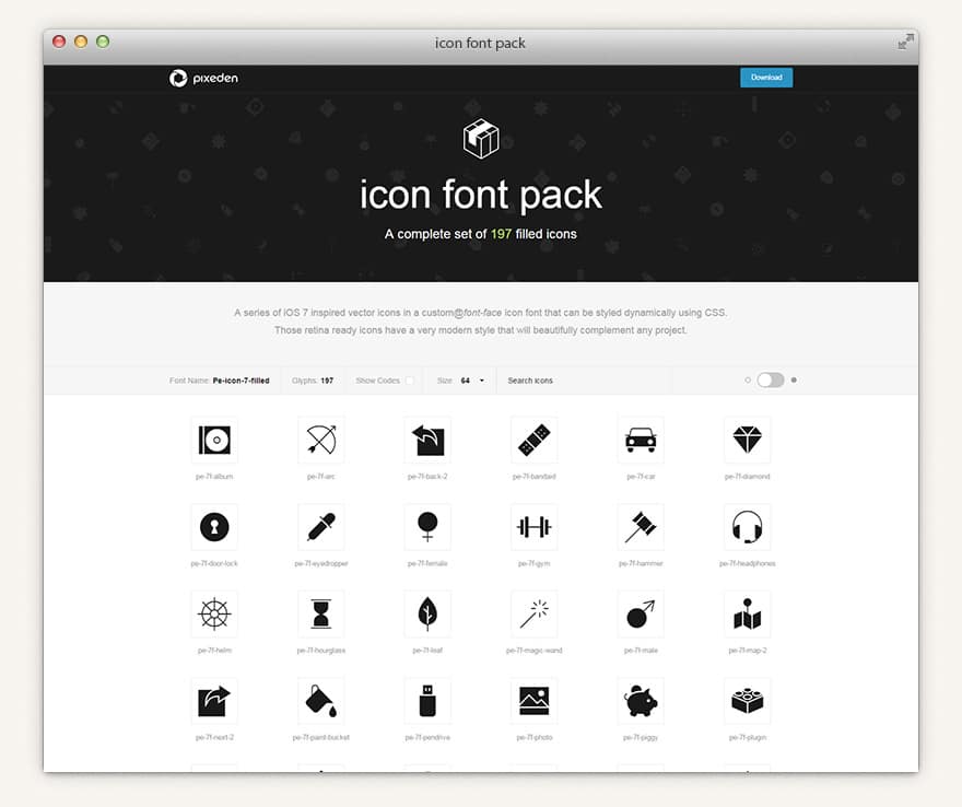 Filled 7 Icon Font