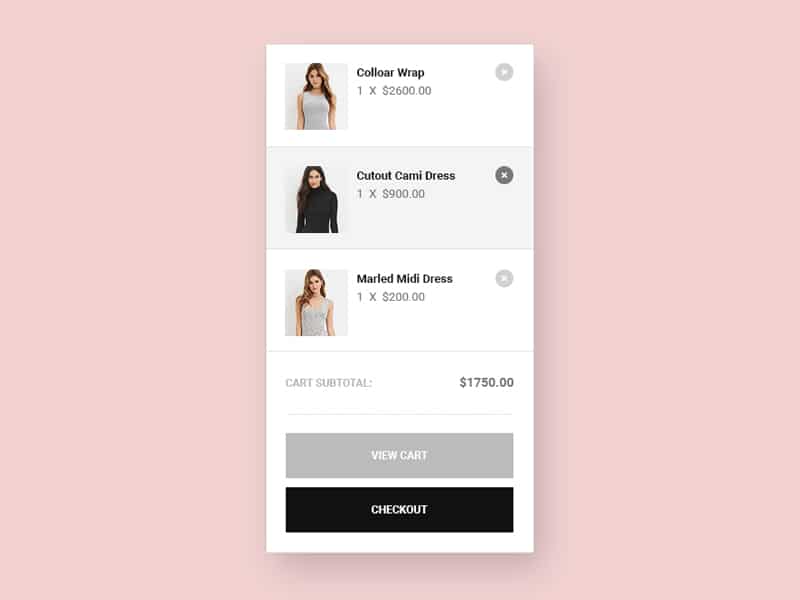 Shopping Cart UI PSD