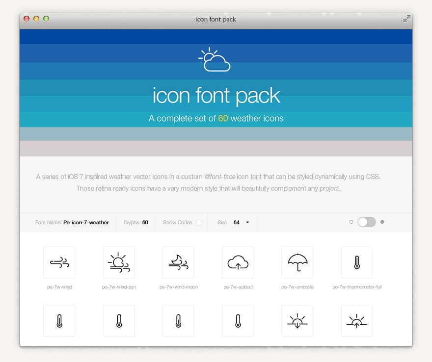 Weather 7 Icon Font