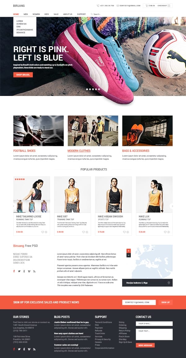 Biruang Free eCommerce PSD