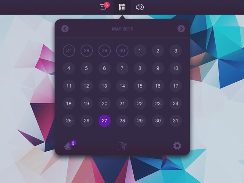 Calendar Widget PSD