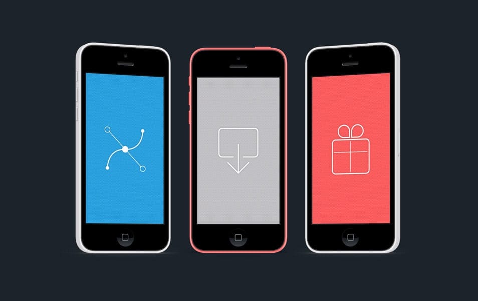 Colourful iPhone 5C mockups