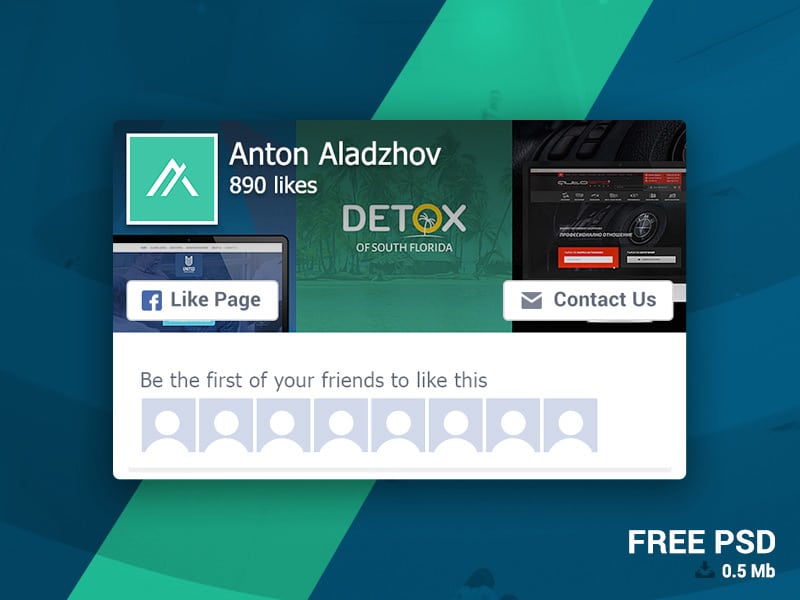 Facebook Page Like Widget PSD
