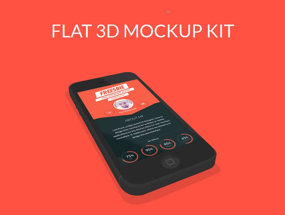 Flat 3d mockup kit