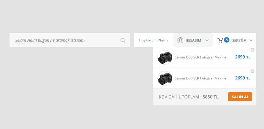 Flat E-commerce UI