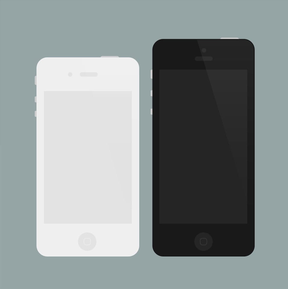 Flat iPhone 4/5 Mockups (PSD)
