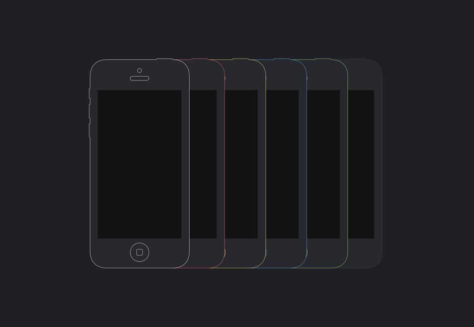 Flat iPhone 5C Mockup Template