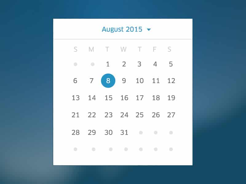Free Calendar Widget PSD