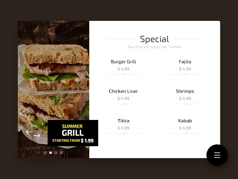 Free Food Items Widget PSD