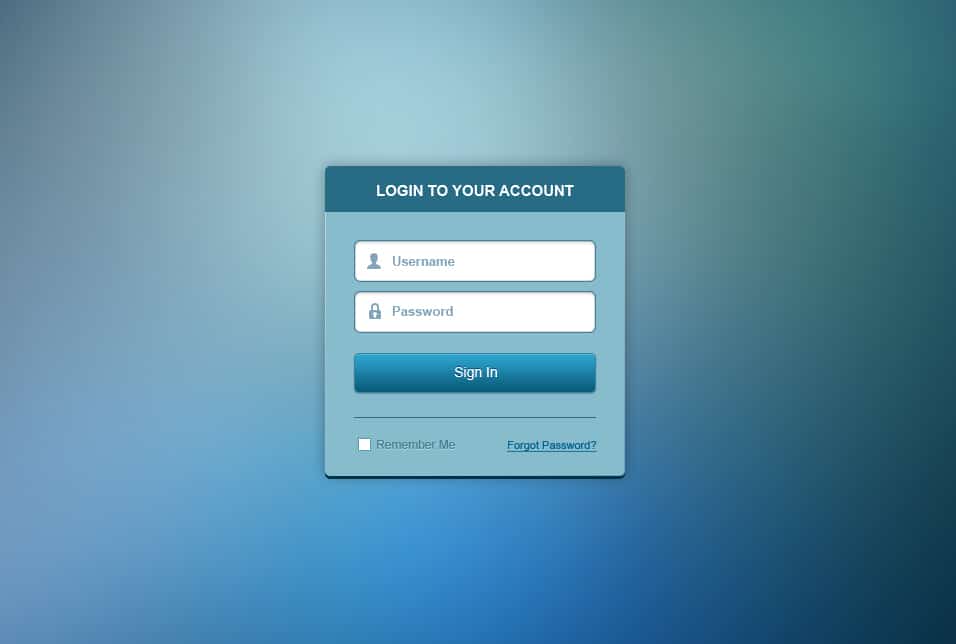 login screen templates