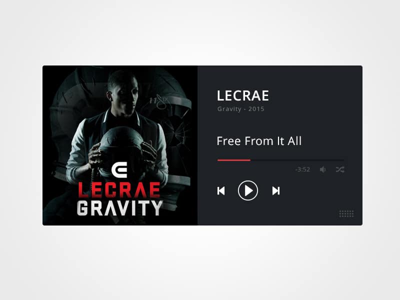 Free Music Player Widget PSD
