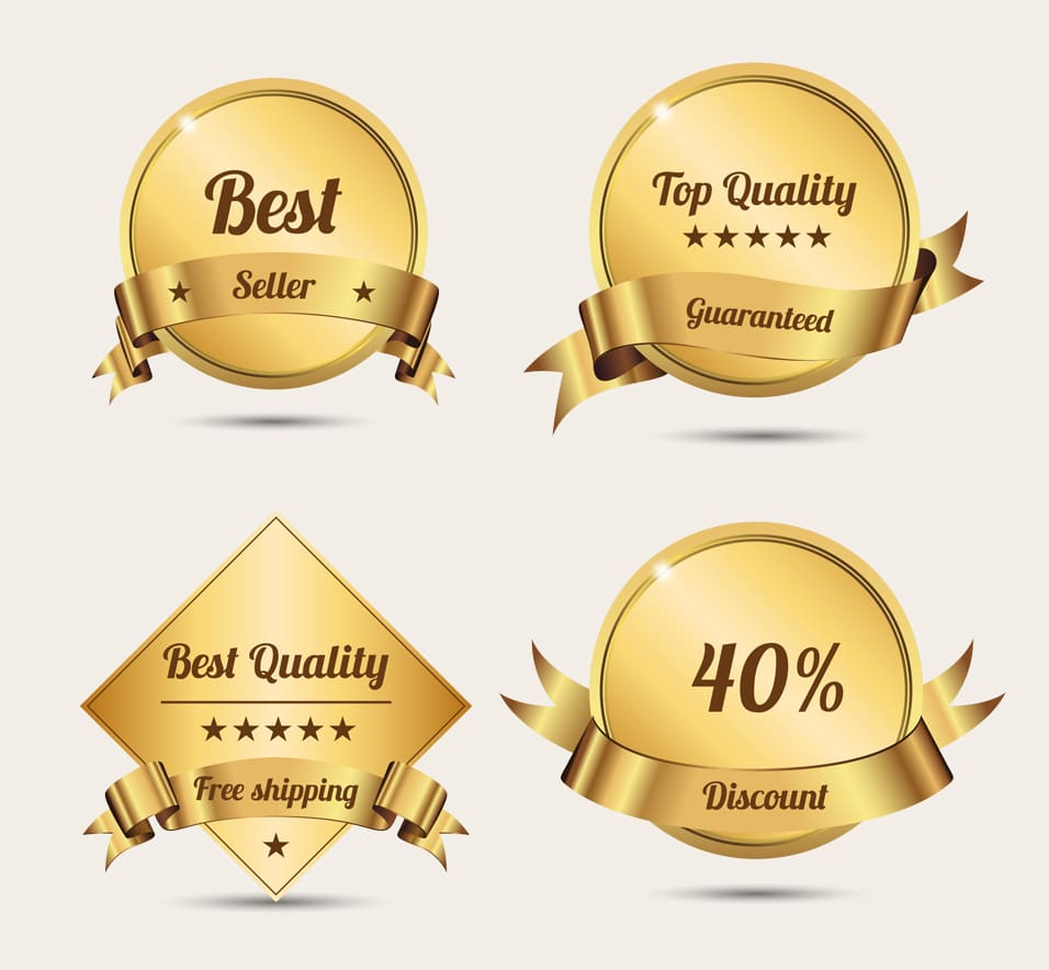 Free Vector Golden Badges