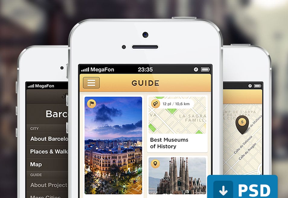 Guide App free psd