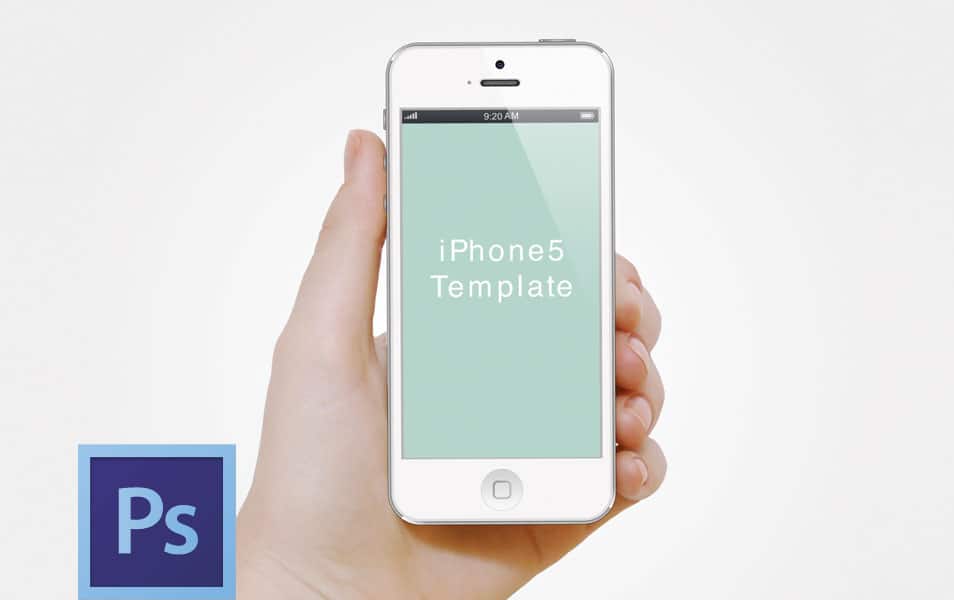 Hand with iPhone5 template psd
