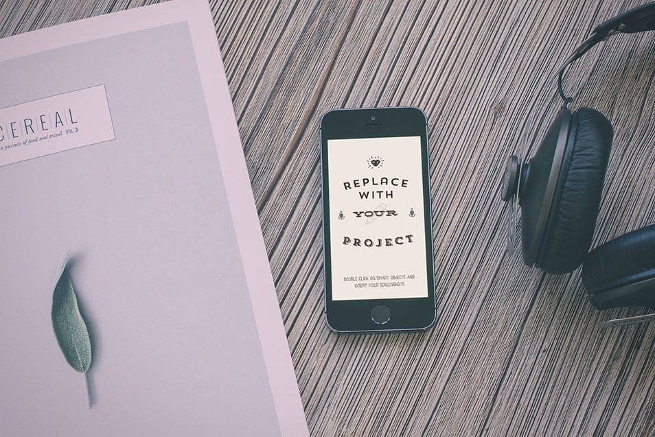 Hipster Style iPhone Mockup Template