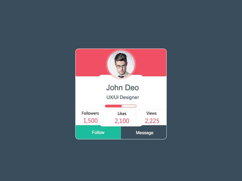 Mini Profile Widget PSD