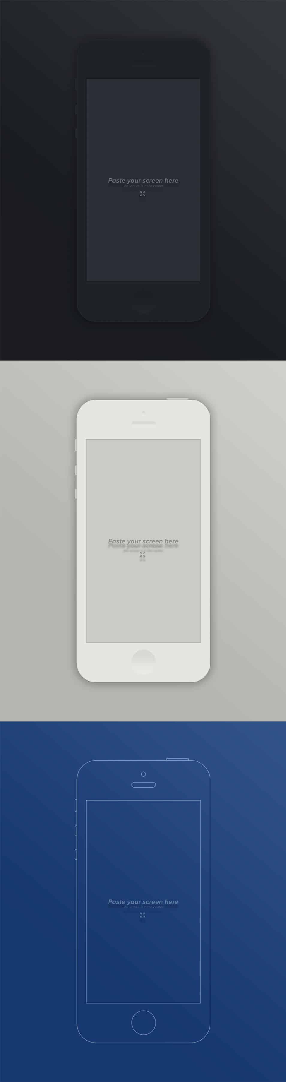 Minimal iPhone 4 / iPhone 5 Mockup Templates