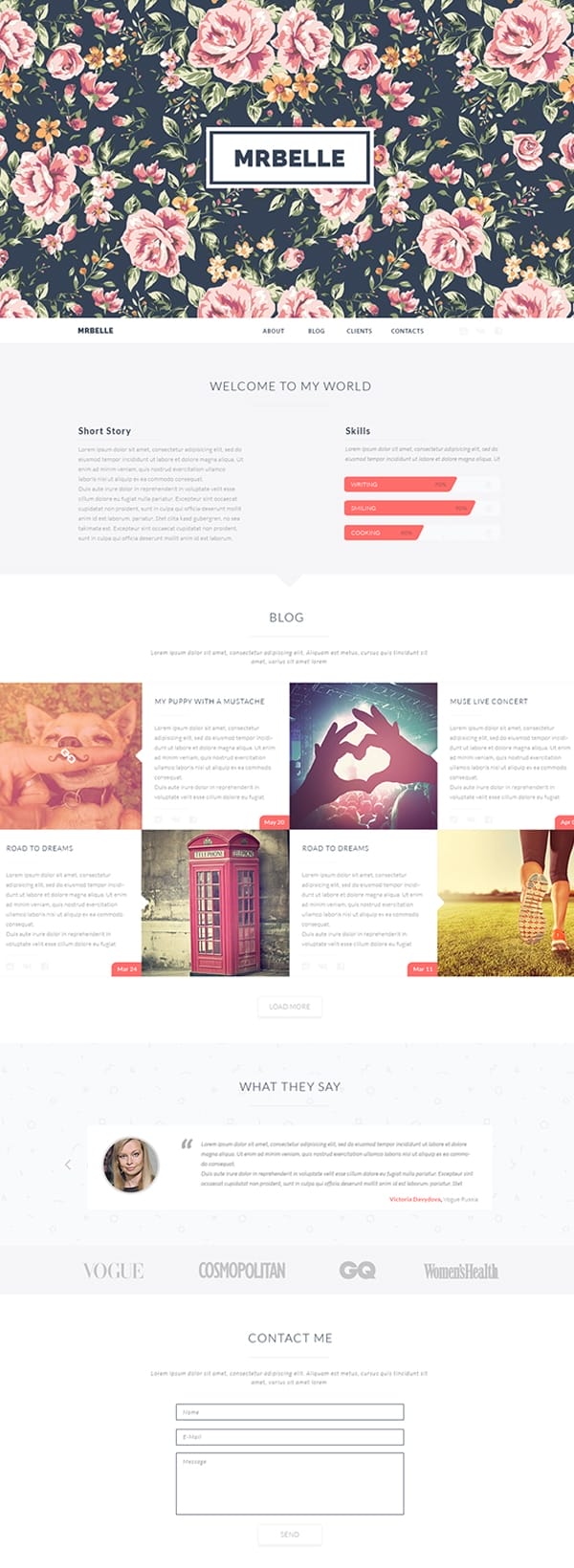 Mrbelle One Page PSD
