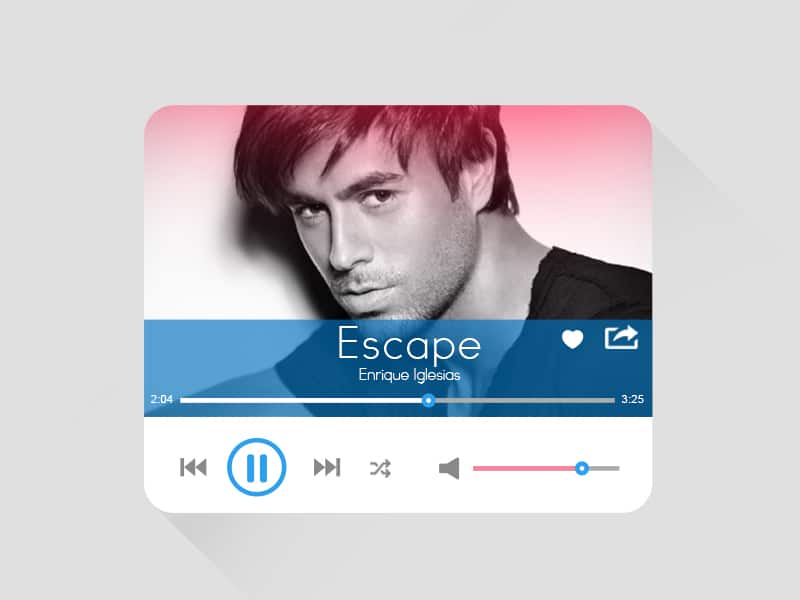 Music Player Widget PSD
