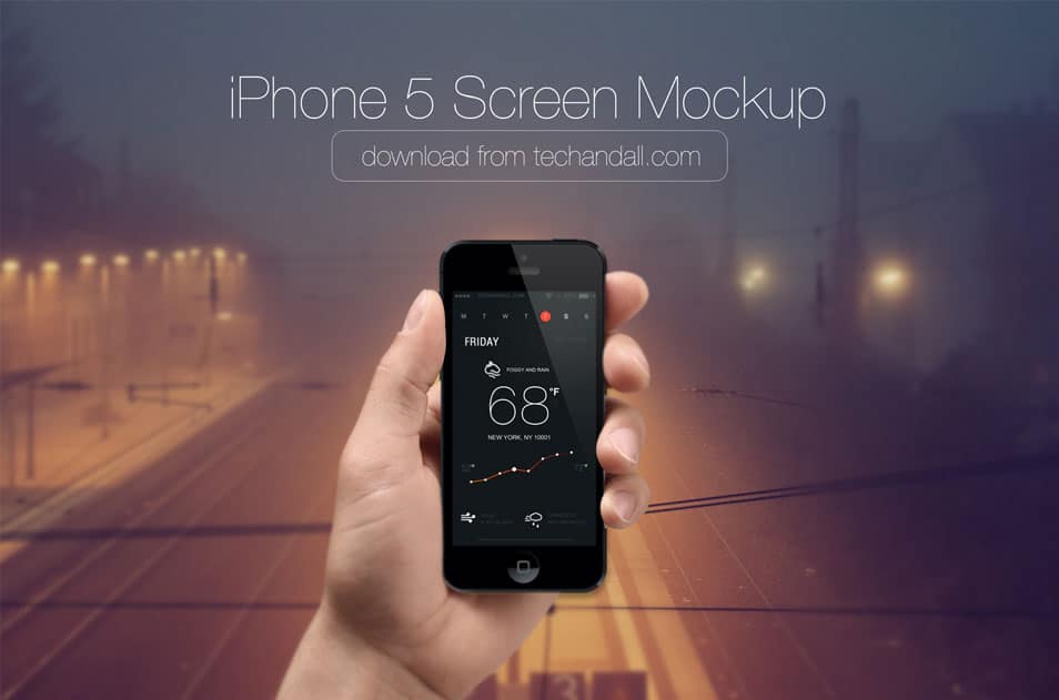 Photo Realistic iPhone 5 Screen Mock up