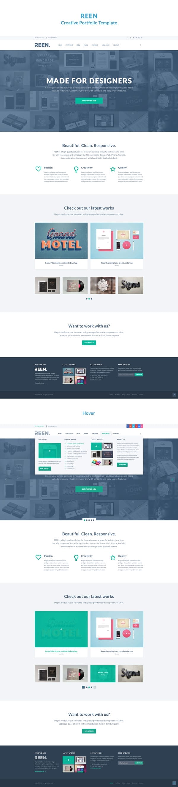 REEN Creative Portfolio Template PSD