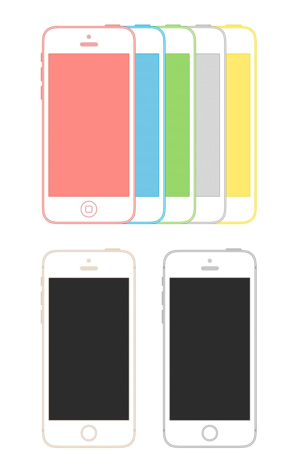 Simple iPhone 5C (+ 5S) Mockups