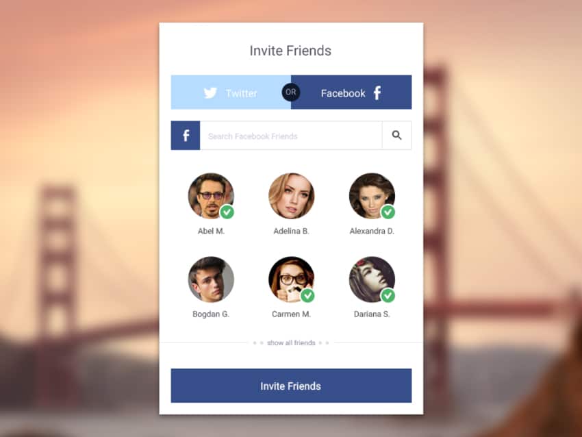 Social Widget PSD