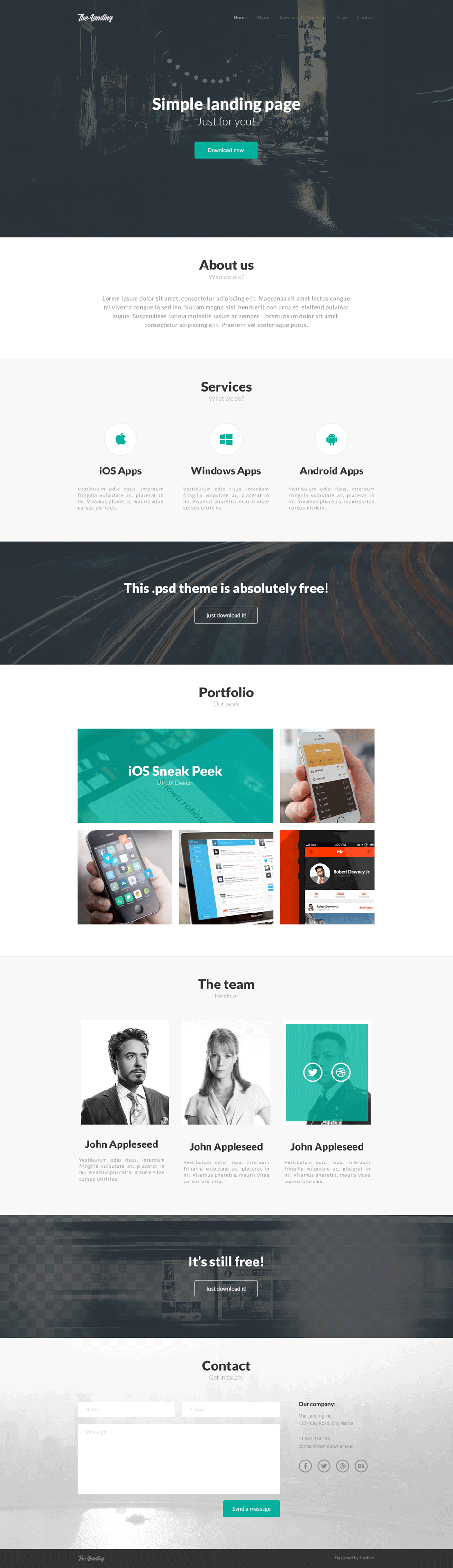 The Landing Page PSD Template